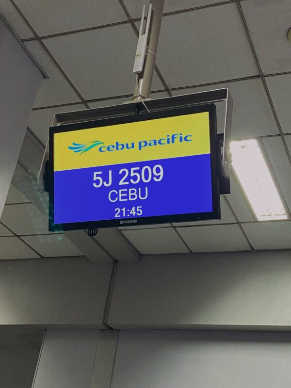 Signboard for My Flight to Cebu